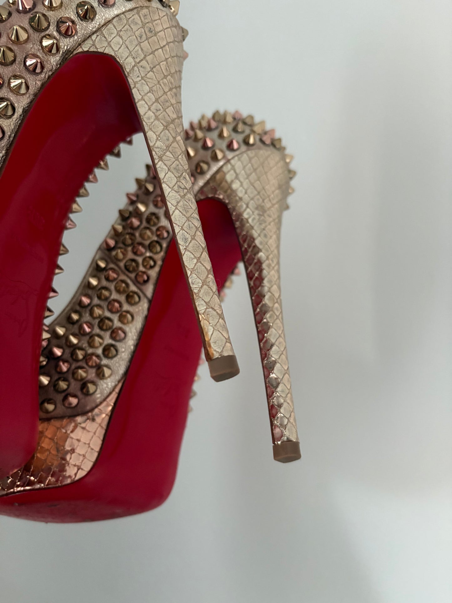 Christian Louboutin Gold Studded Heels
