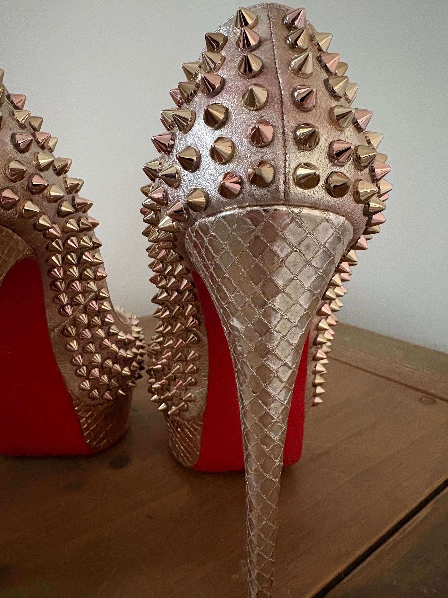 Christian Louboutin Gold Studded Heels