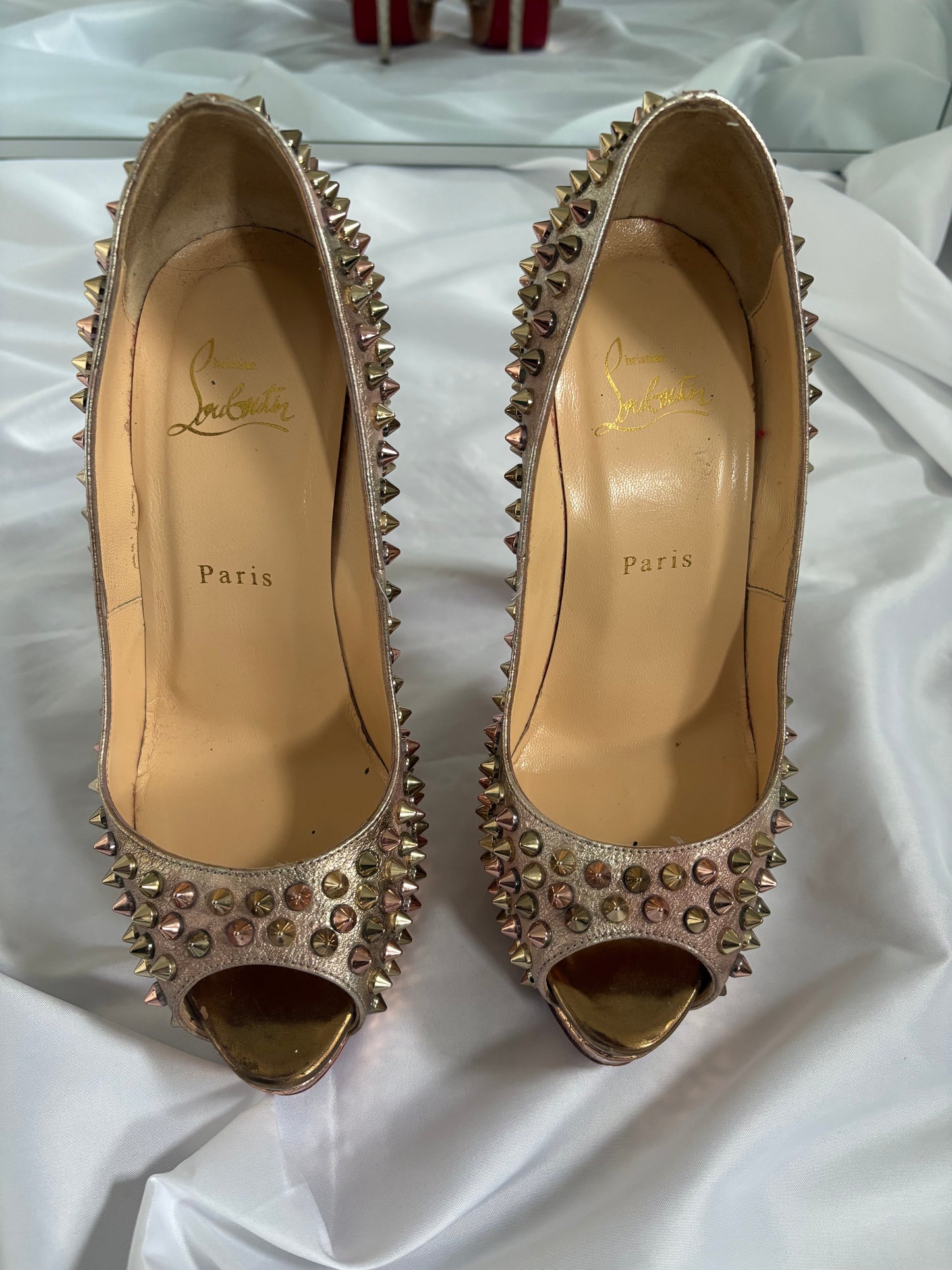 Christian Louboutin Gold Studded Heels