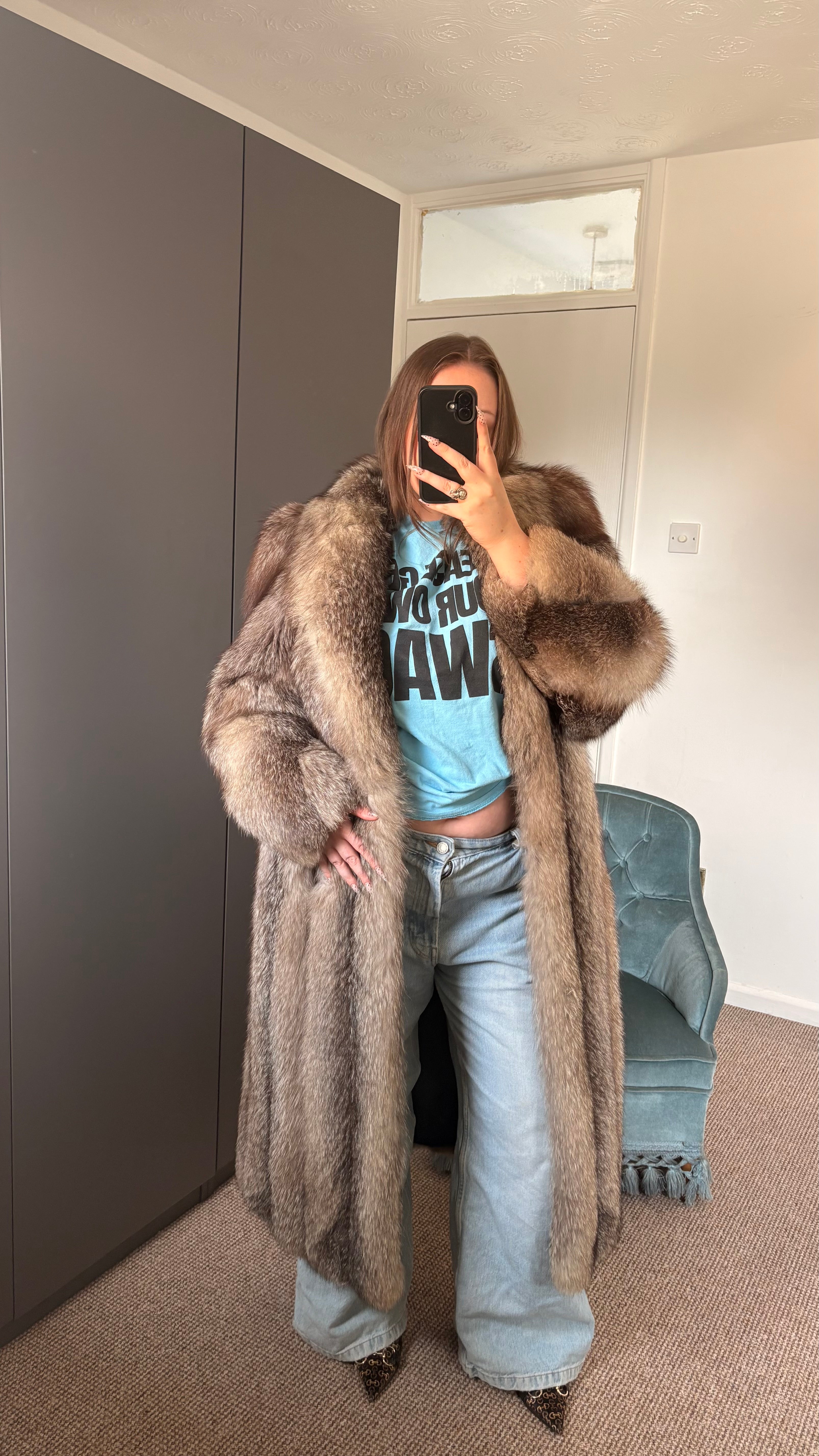 Vintage fox fur coat