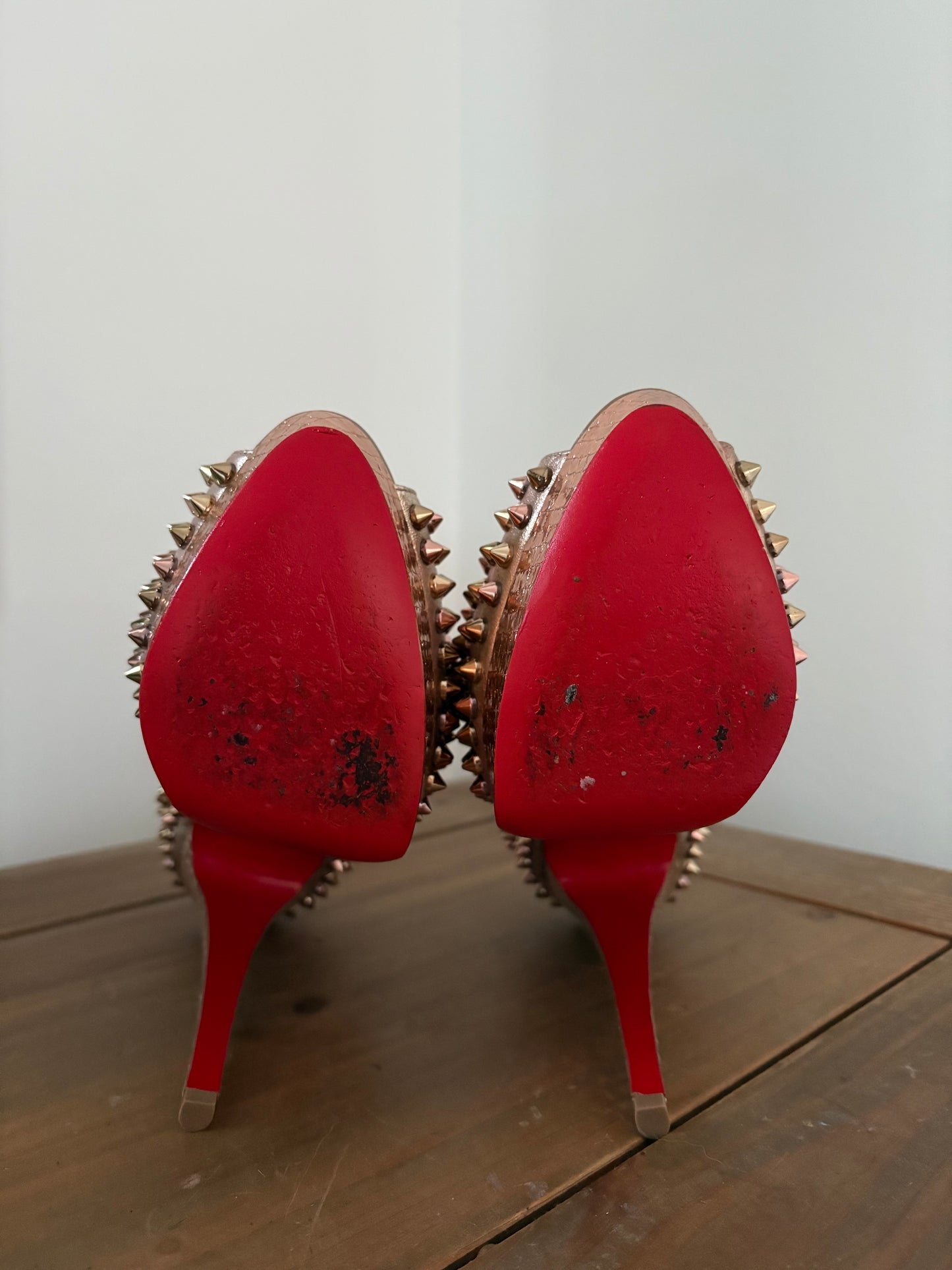 Christian Louboutin Gold Studded Heels