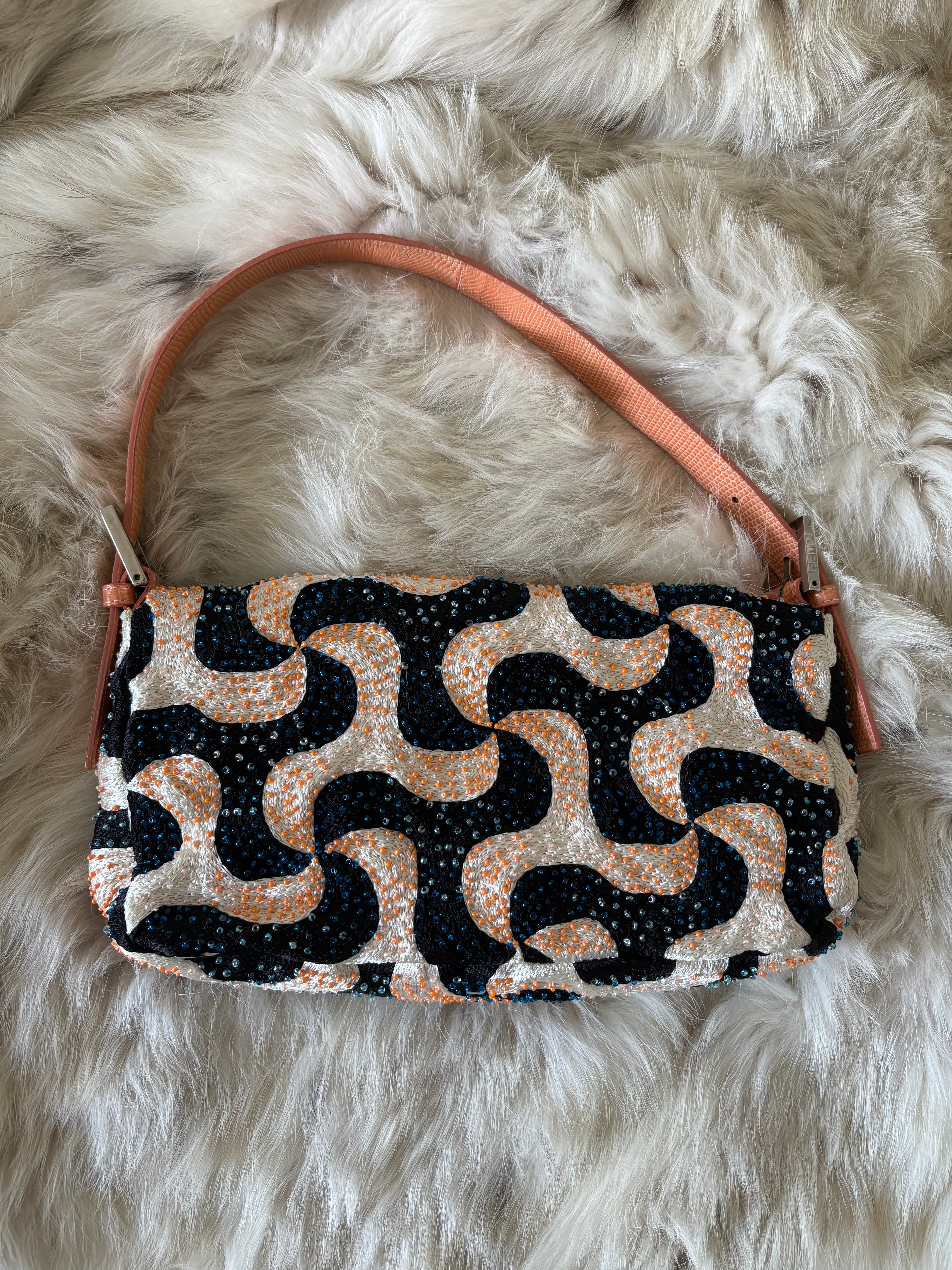 Fendi Baguette Embellished Swirl Pattern