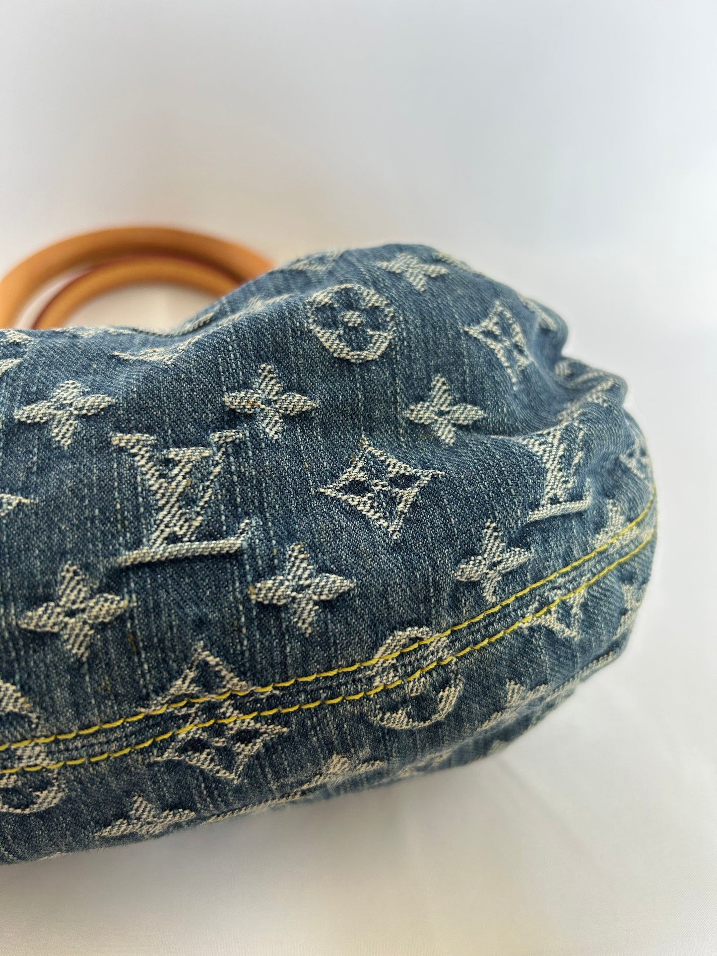 Louis Vuitton denim monogram pleaty bag