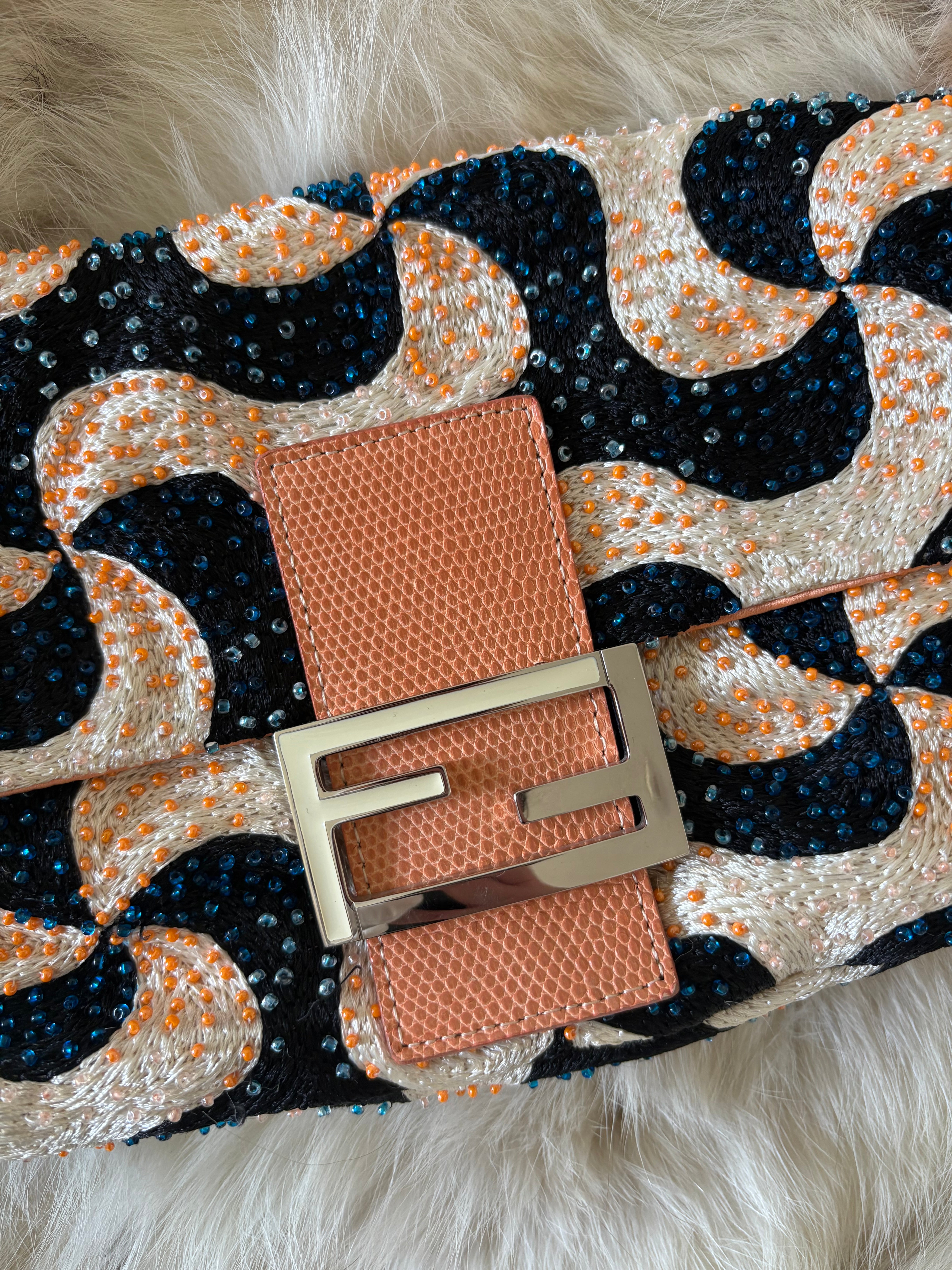 Fendi Baguette Embellished Swirl Pattern