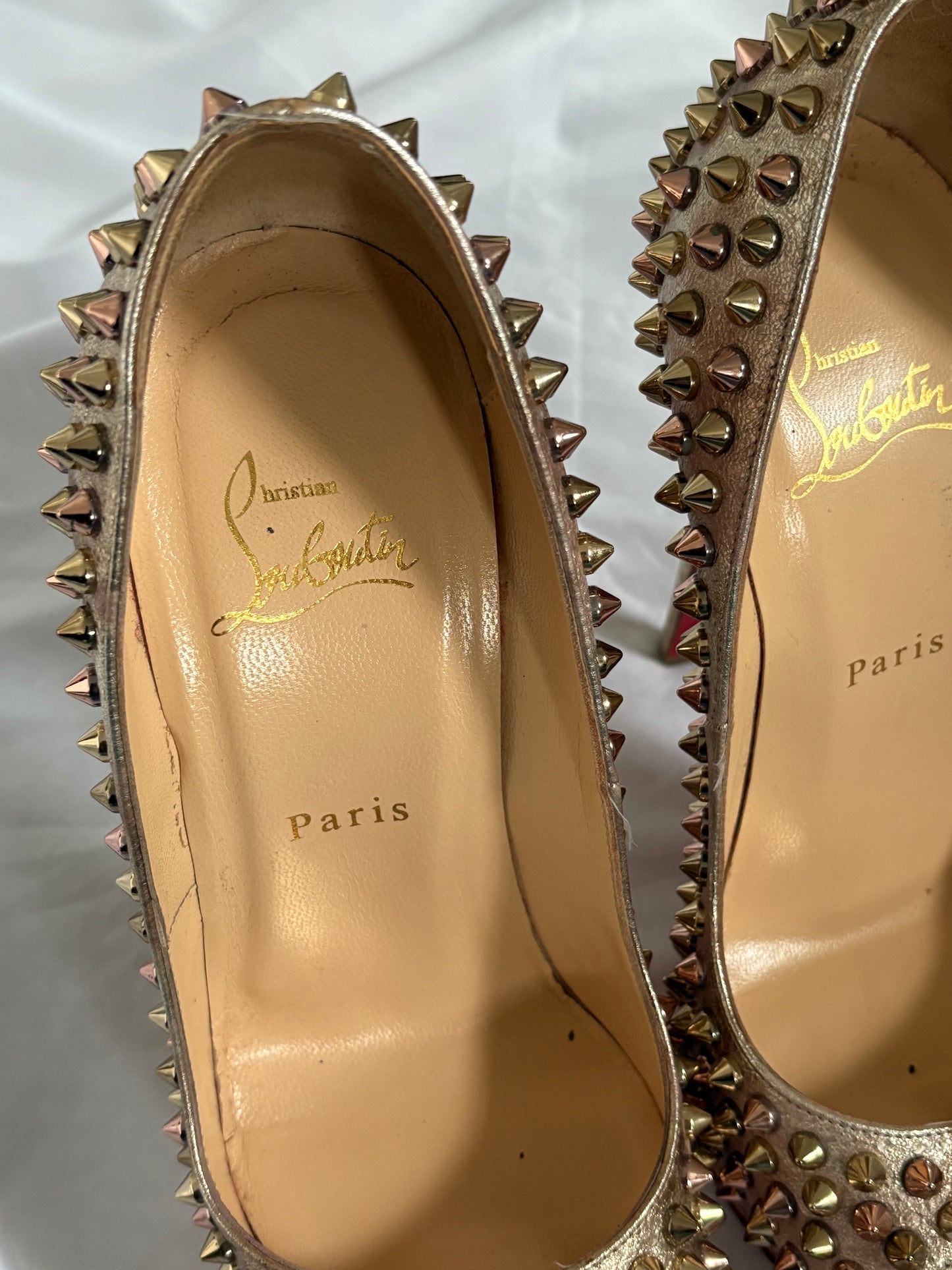 Christian Louboutin Gold Studded Heels
