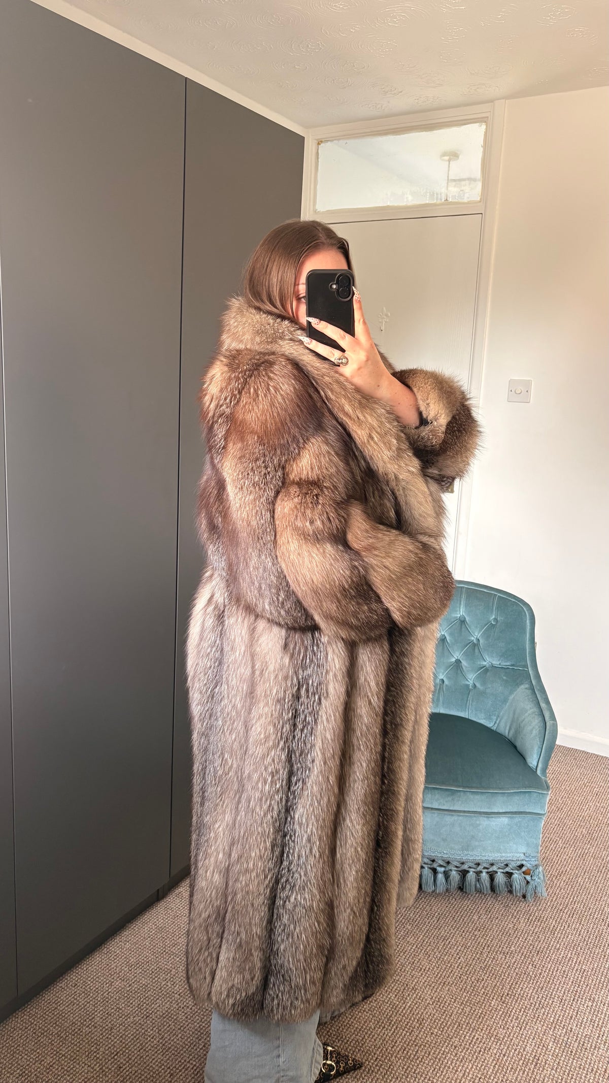 Vintage fox fur coat