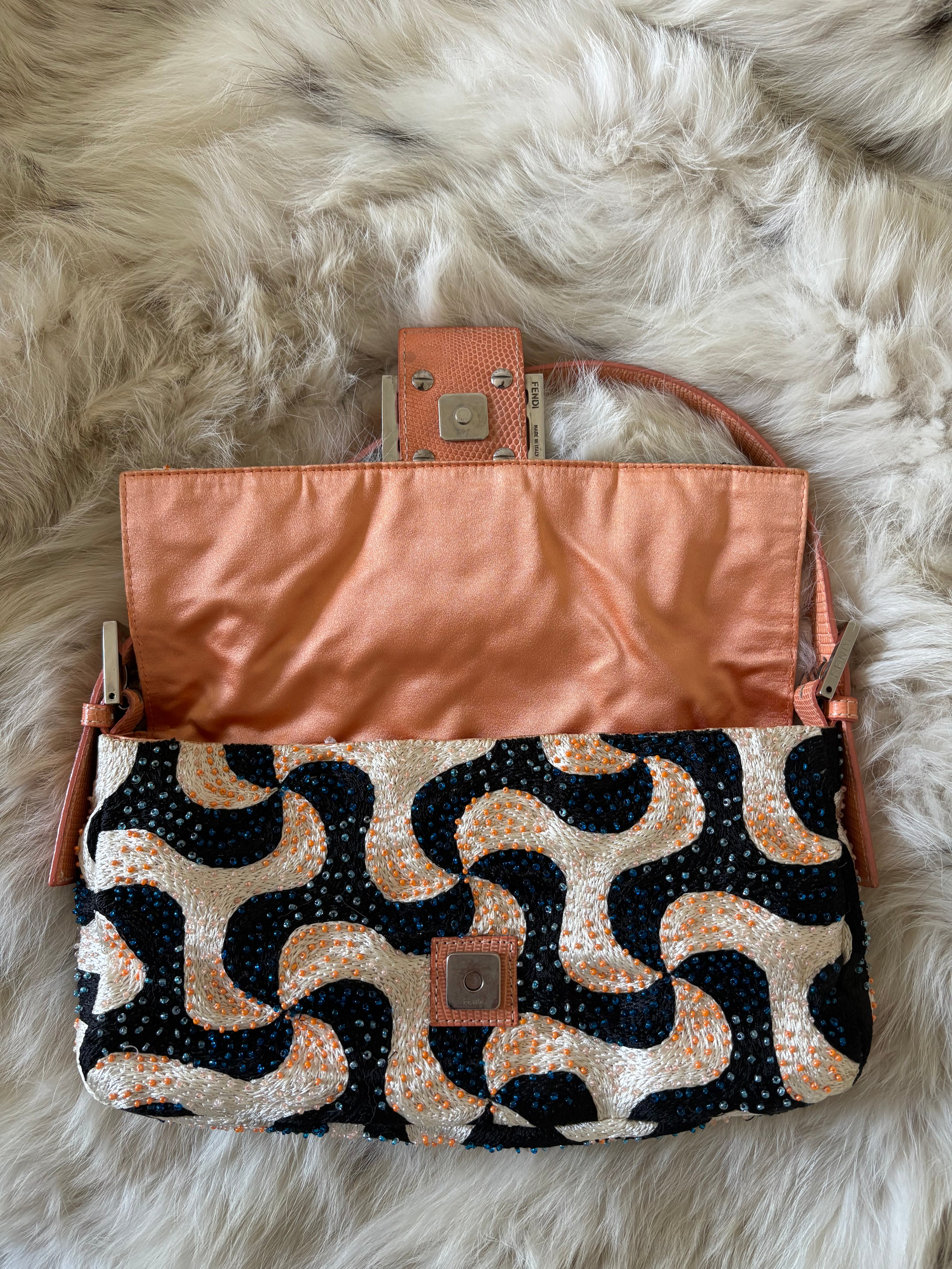 Fendi Baguette Embellished Swirl Pattern