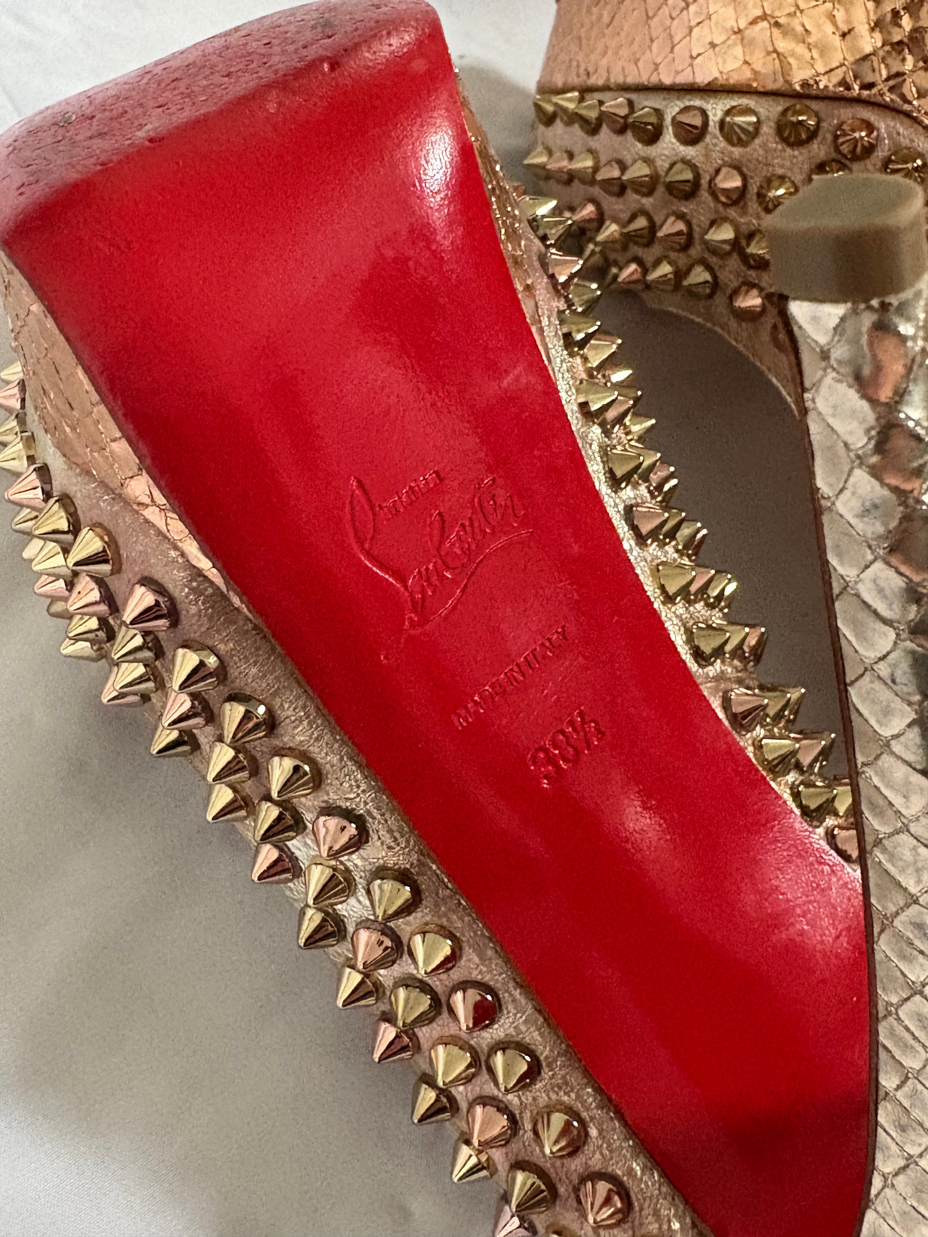 Christian Louboutin Gold Studded Heels