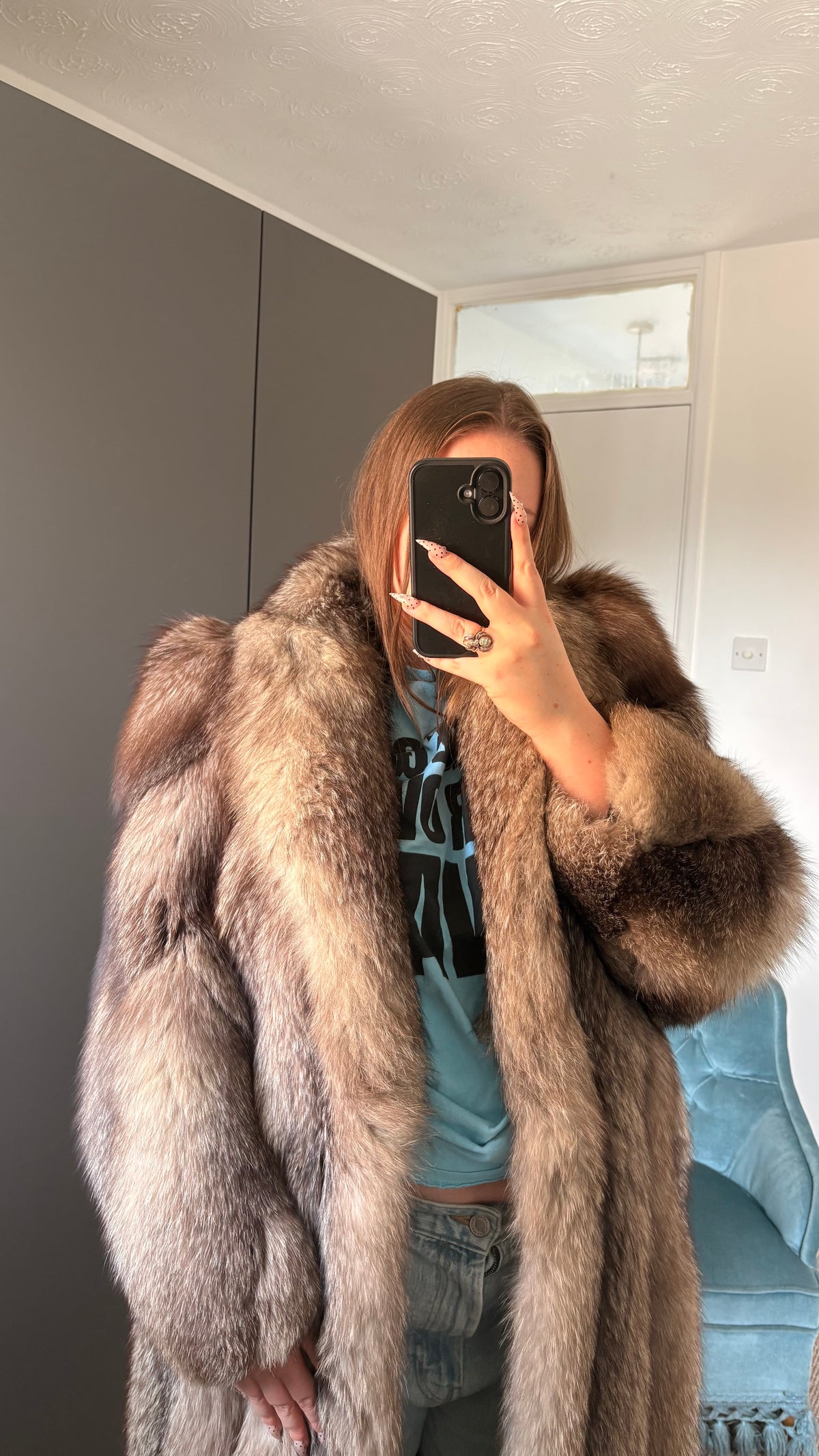 Vintage fox fur coat