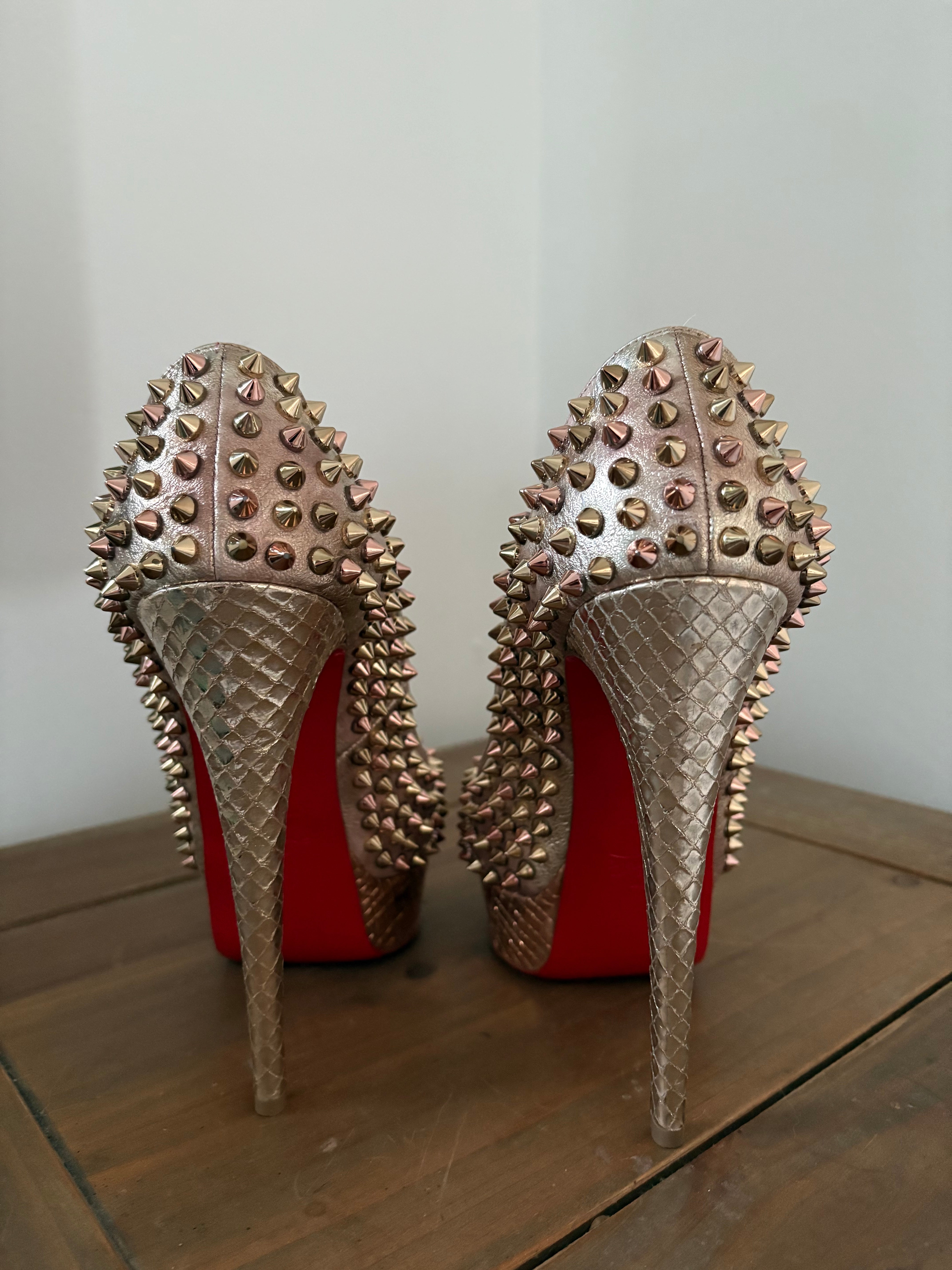 Christian Louboutin Gold Studded Heels