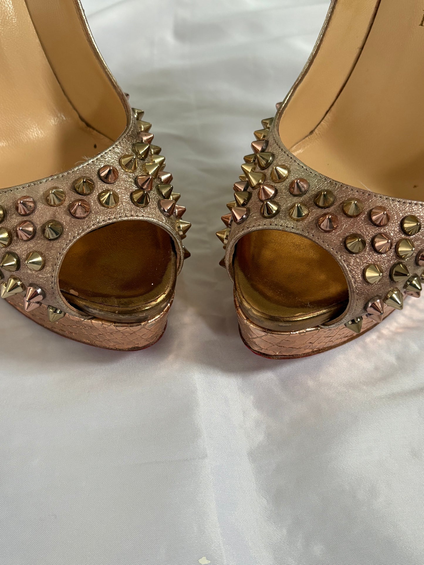Christian Louboutin Gold Studded Heels