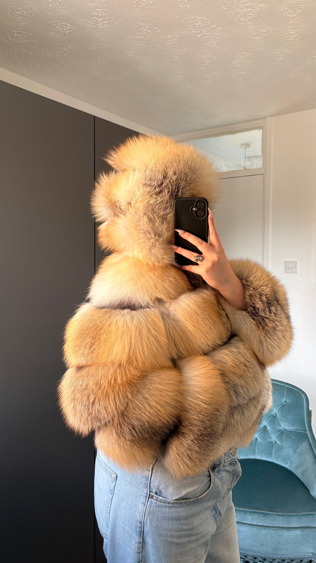Vintage Fox Fur Bomber