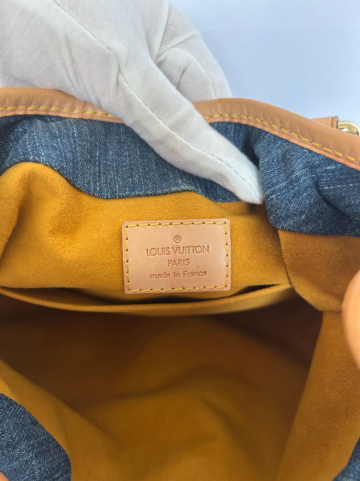 Louis Vuitton denim monogram pleaty bag