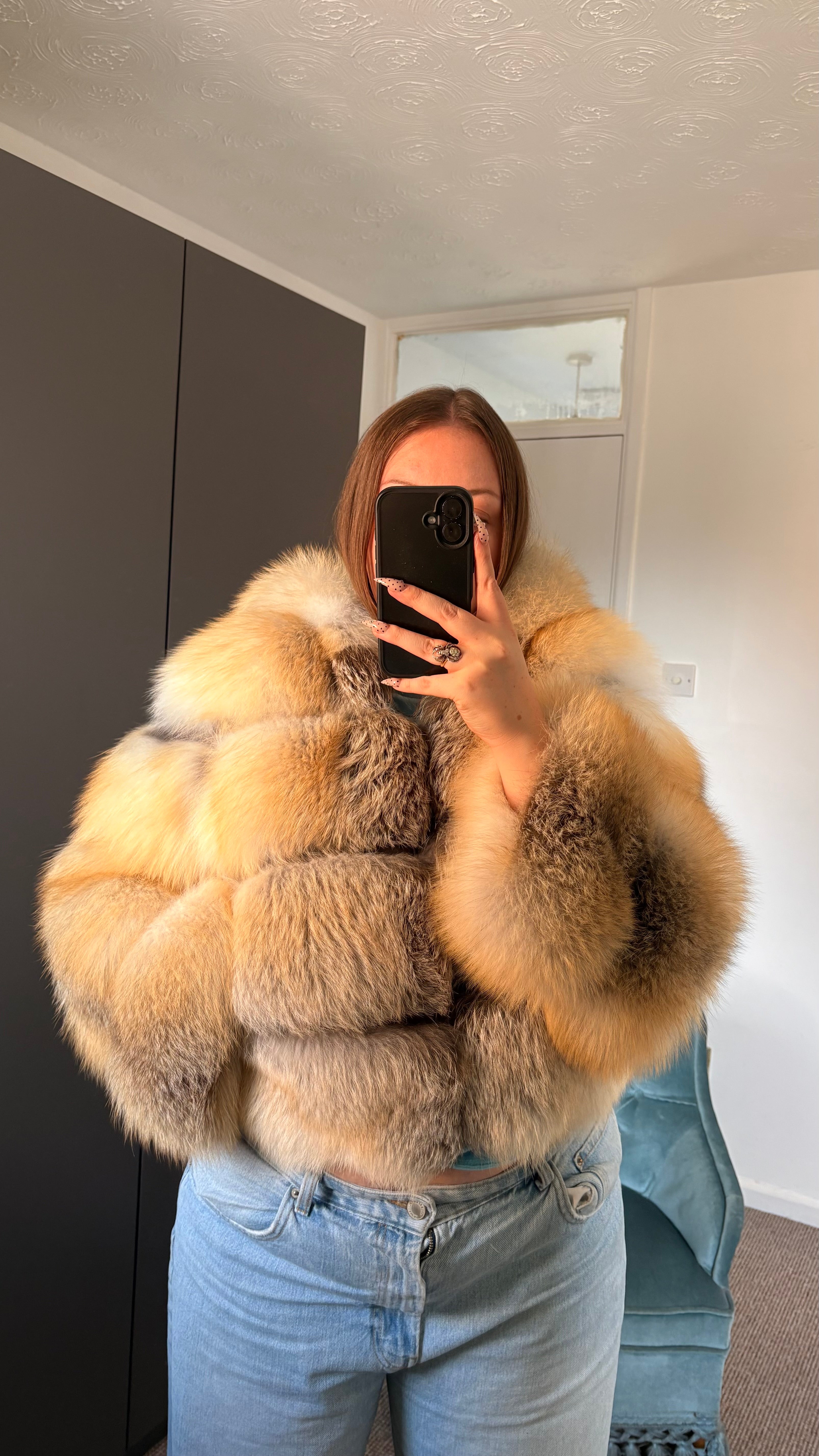 Vintage Fox Fur Bomber