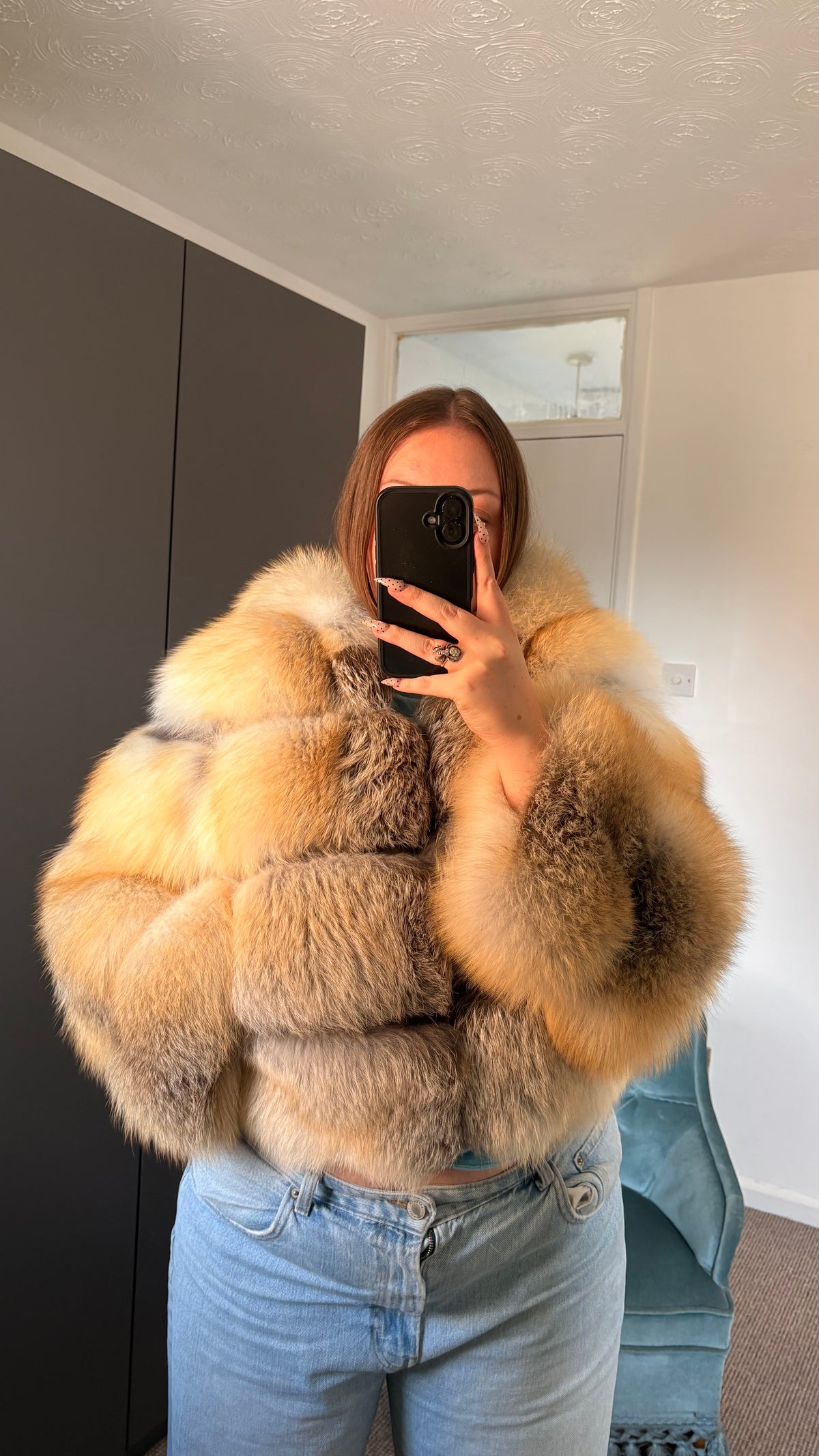 Vintage Fox Fur Bomber