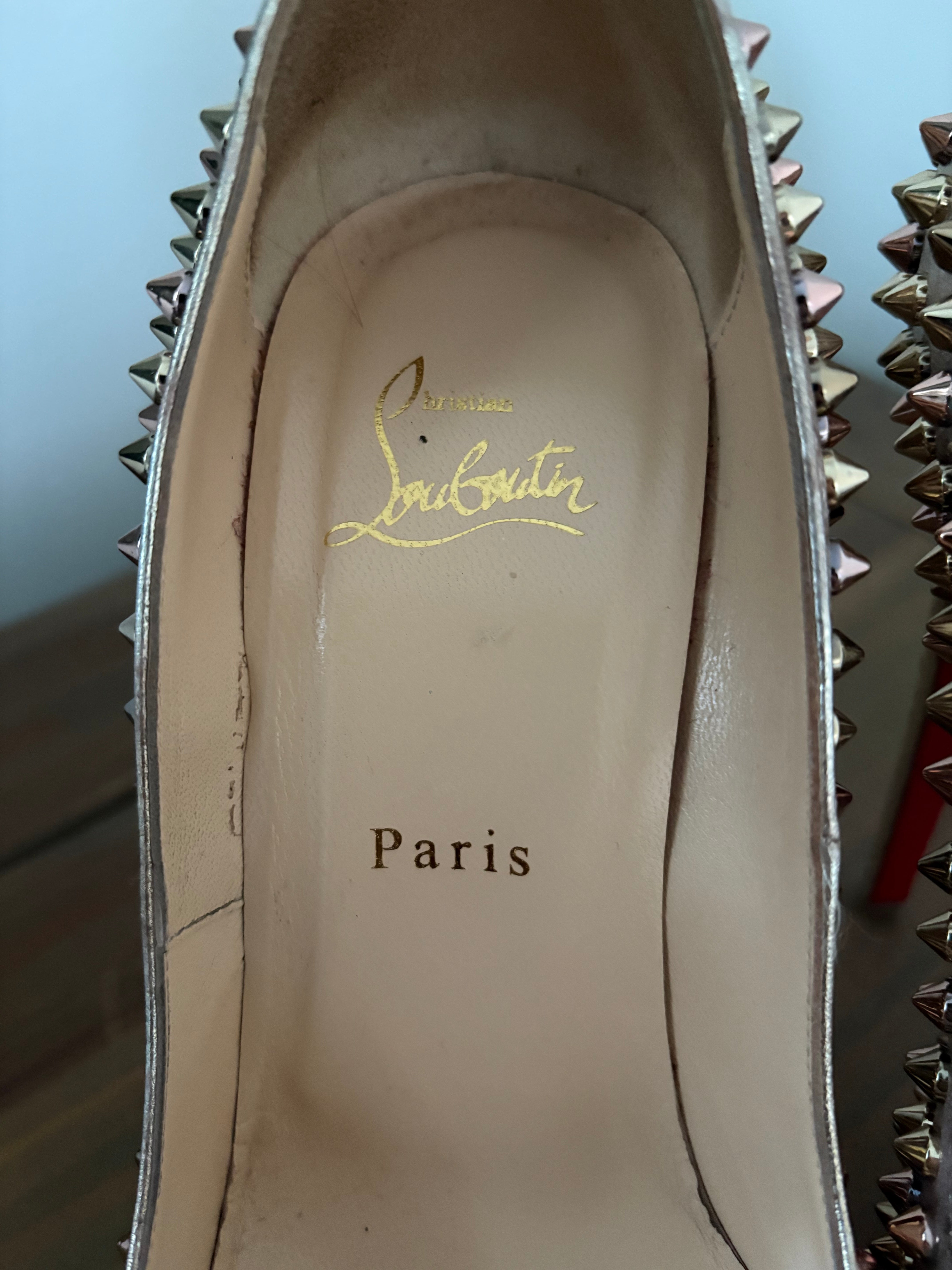 Christian Louboutin Gold Studded Heels