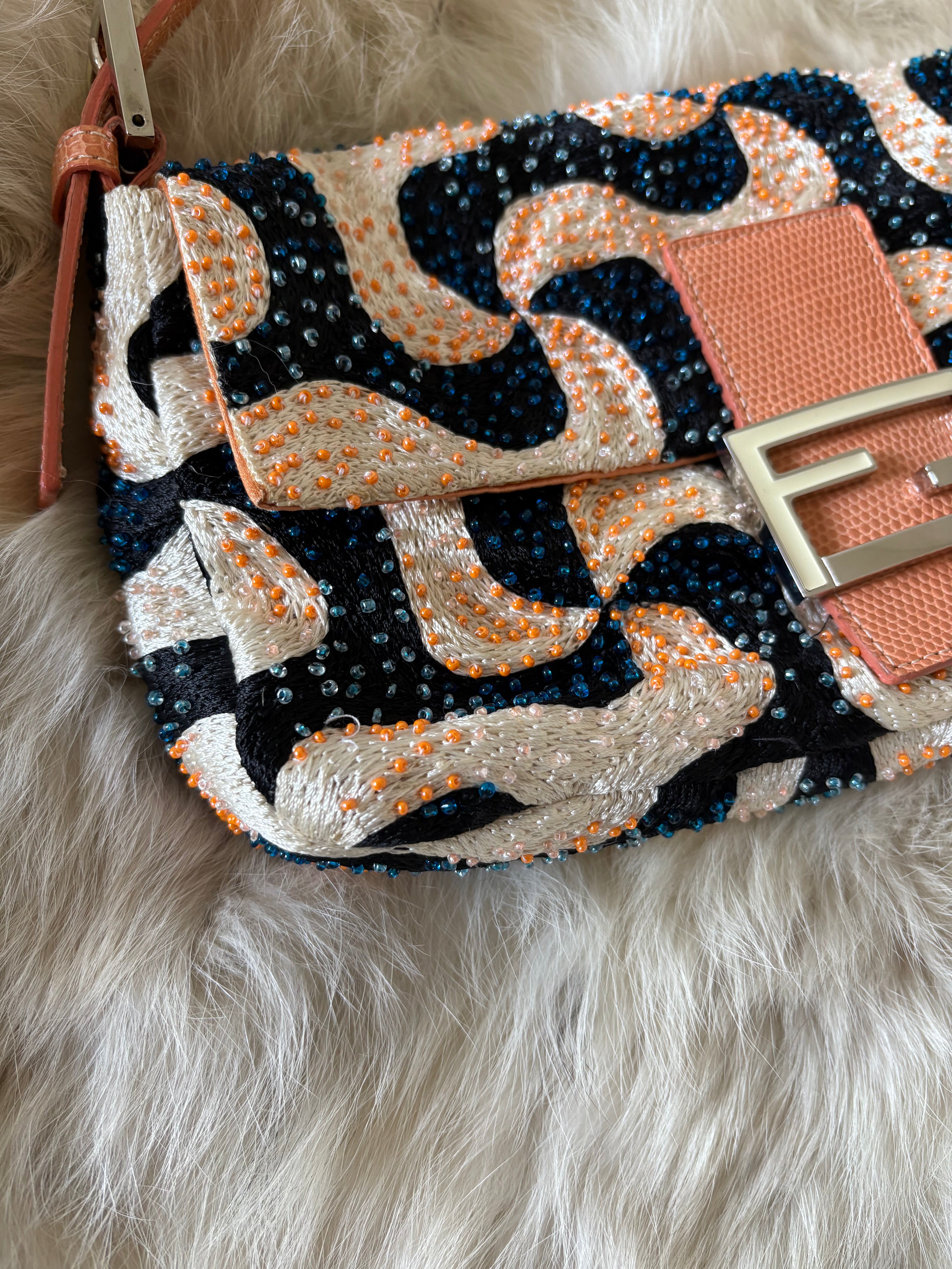 Fendi Baguette Embellished Swirl Pattern