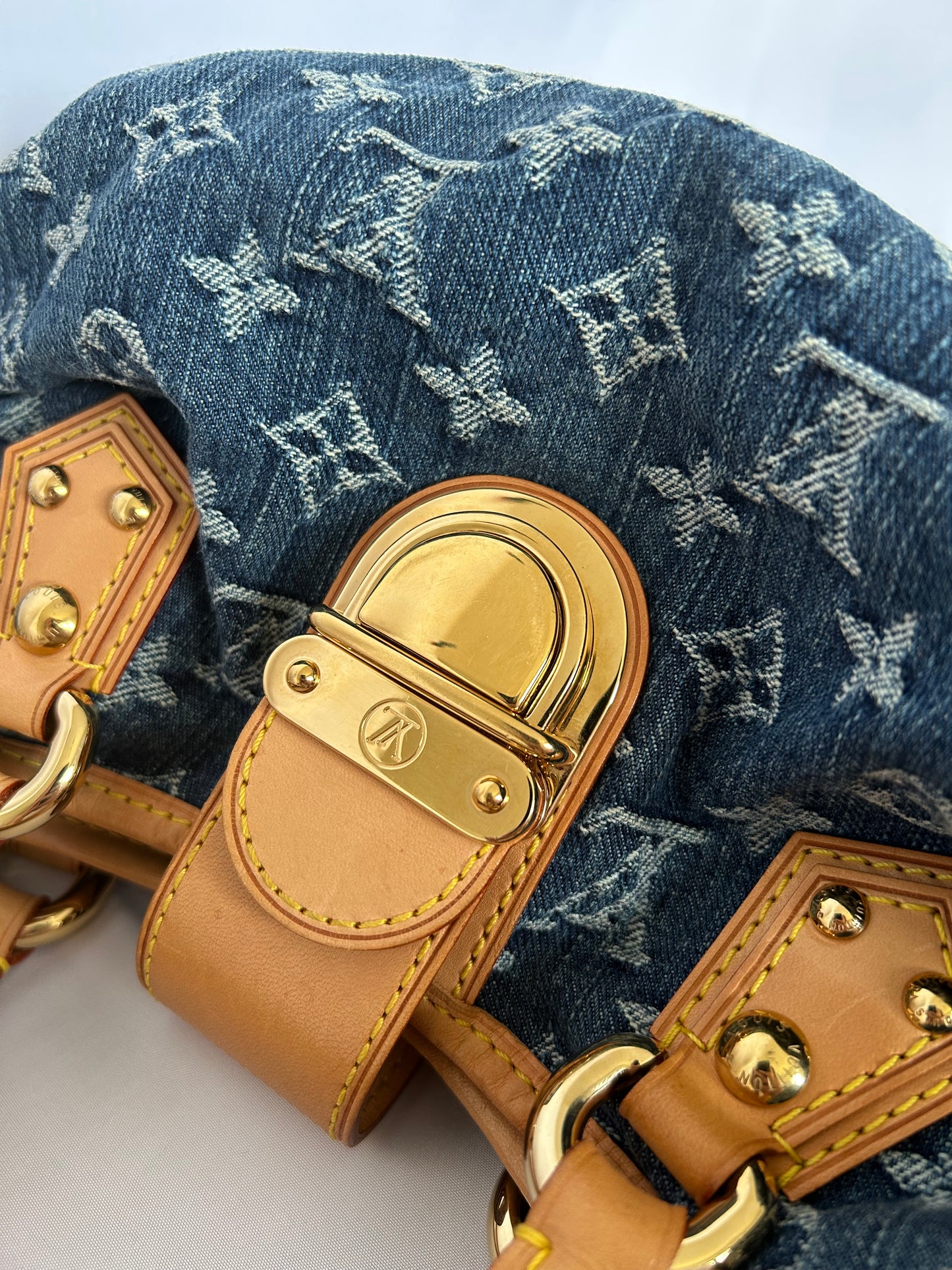 Louis Vuitton denim monogram pleaty bag