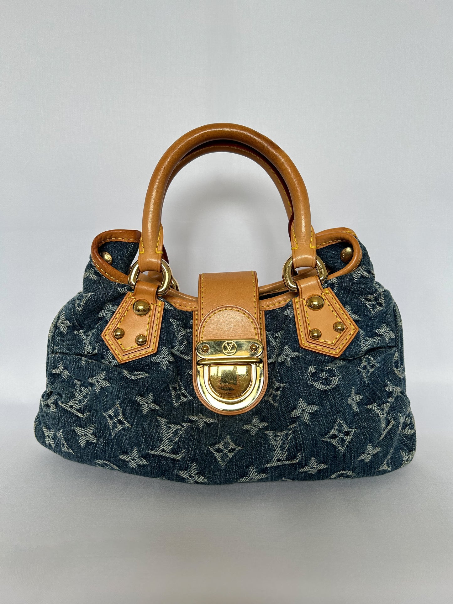 Louis Vuitton denim monogram pleaty bag