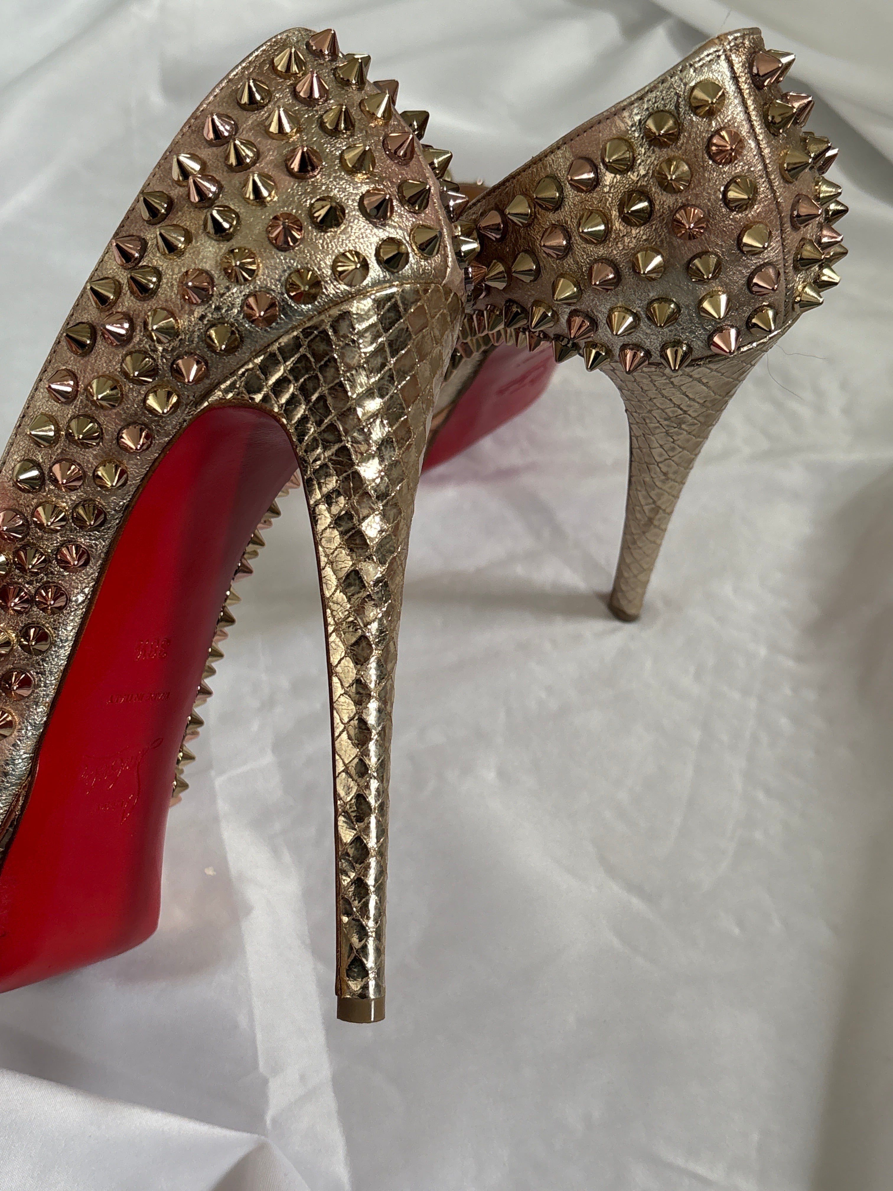 Christian Louboutin Gold Studded Heels