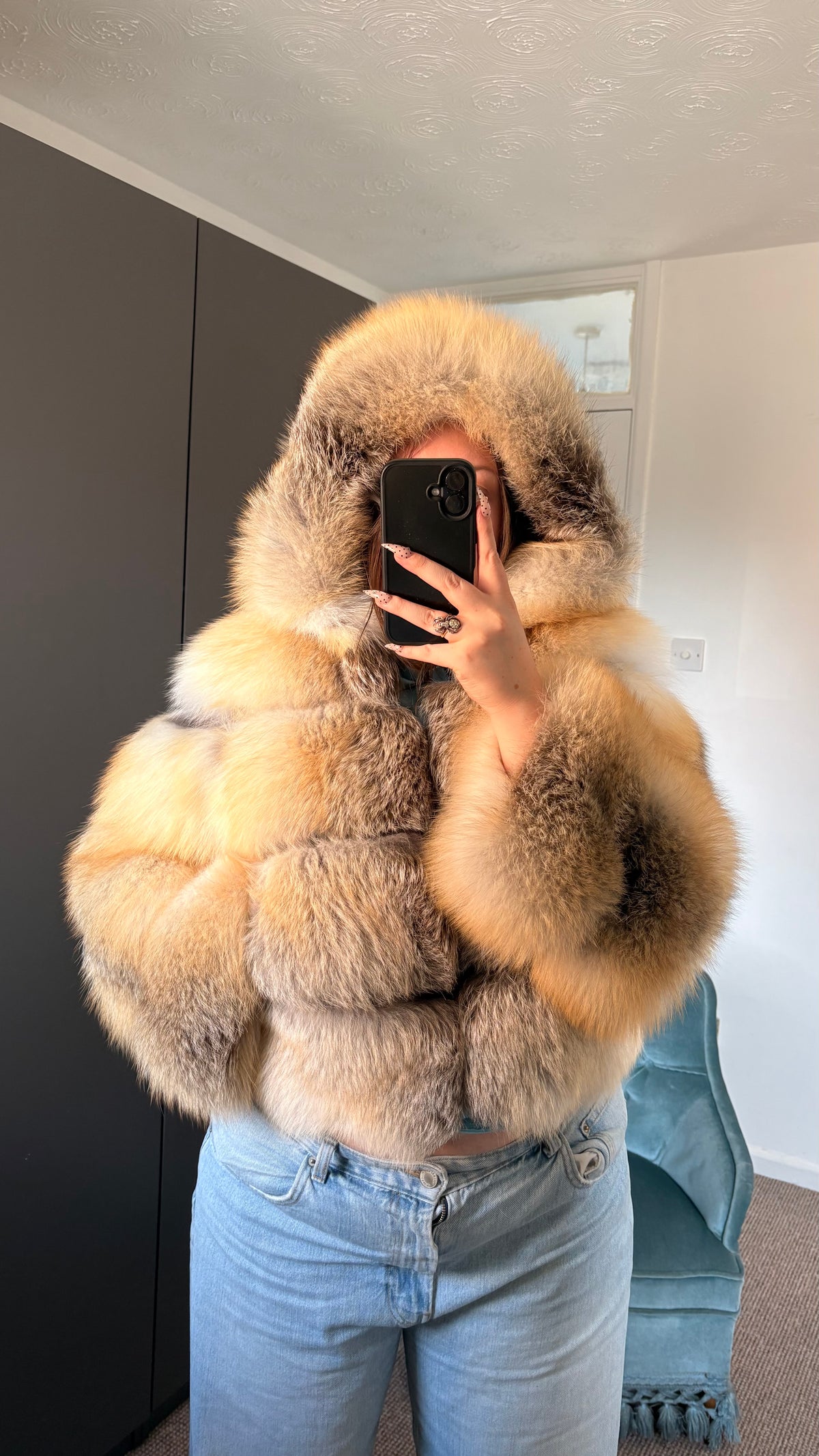 Vintage Fox Fur Bomber