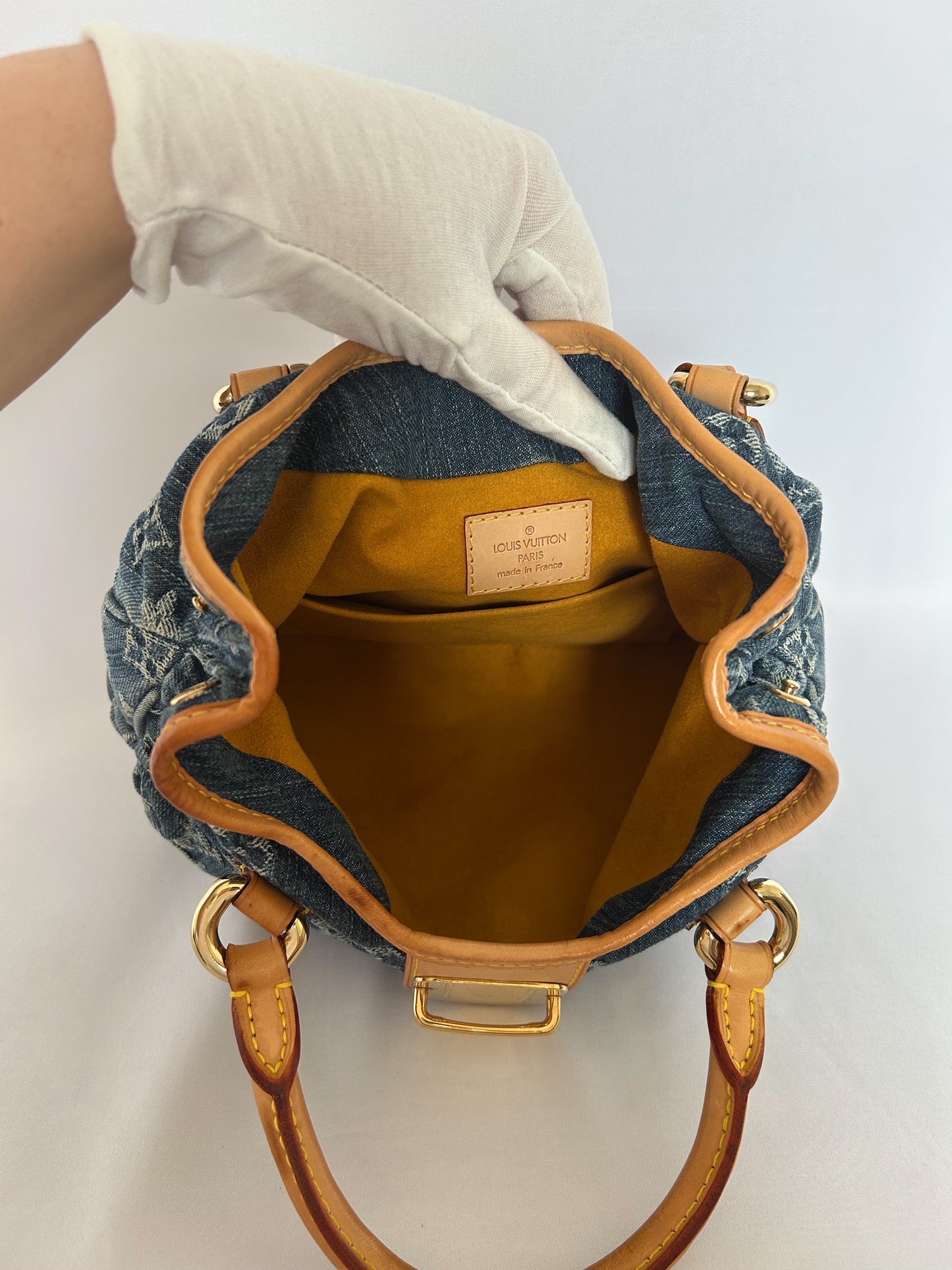 Louis Vuitton denim monogram pleaty bag