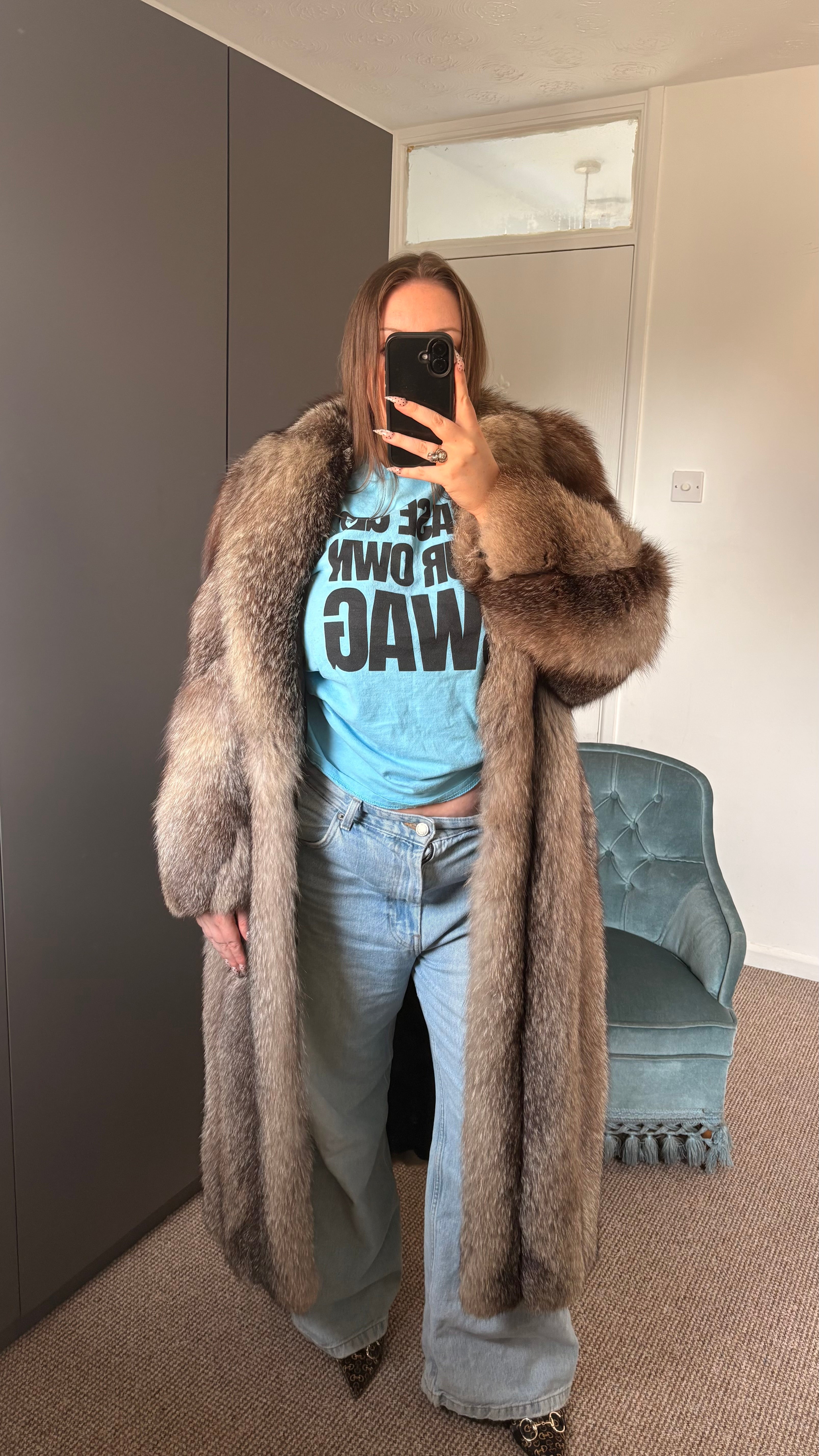 Vintage fox fur coat